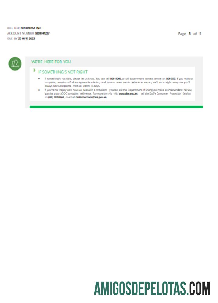 Projeto de lei de serviços públicos da empresa de distribuição de Al Ain, página 5, SCR exemplo real